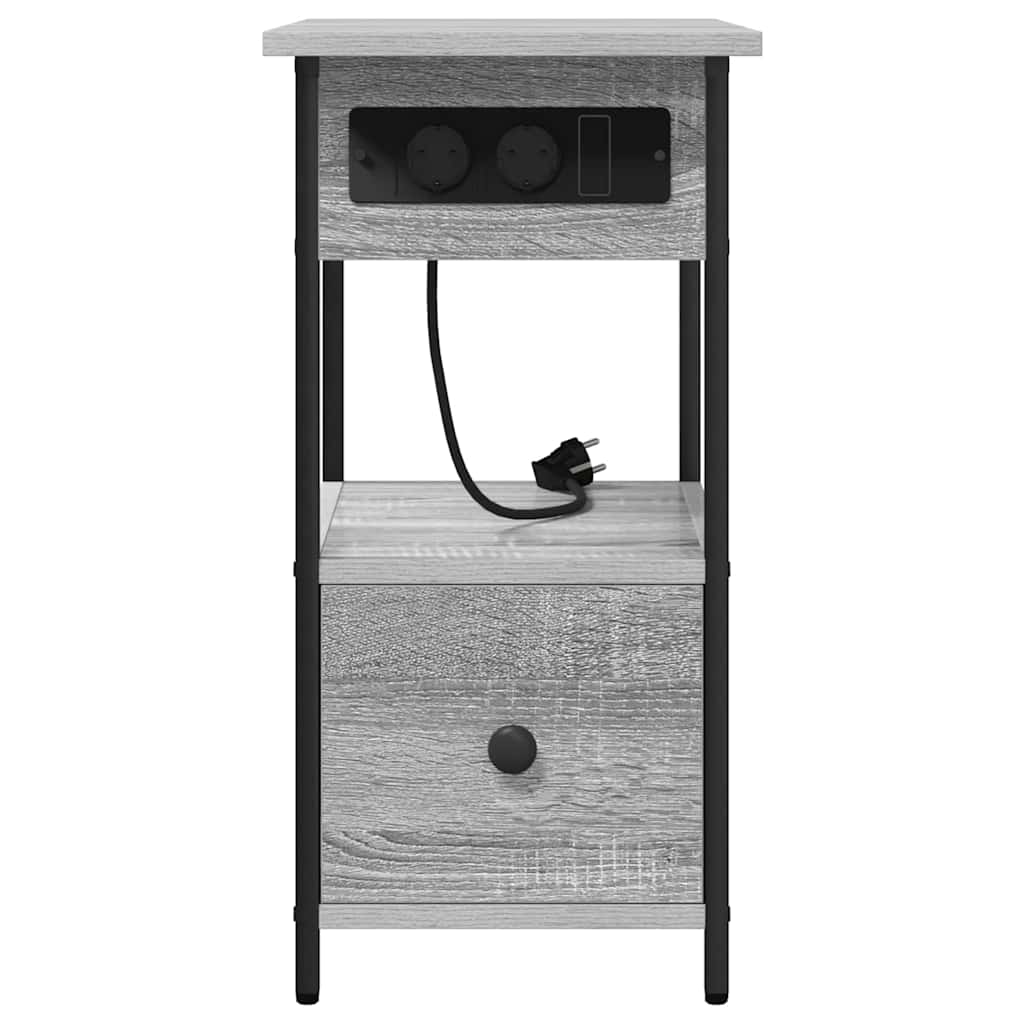 Noptiera sonoma gri 60 x 30 x 61 cm Lemn compozit — imaginea 7