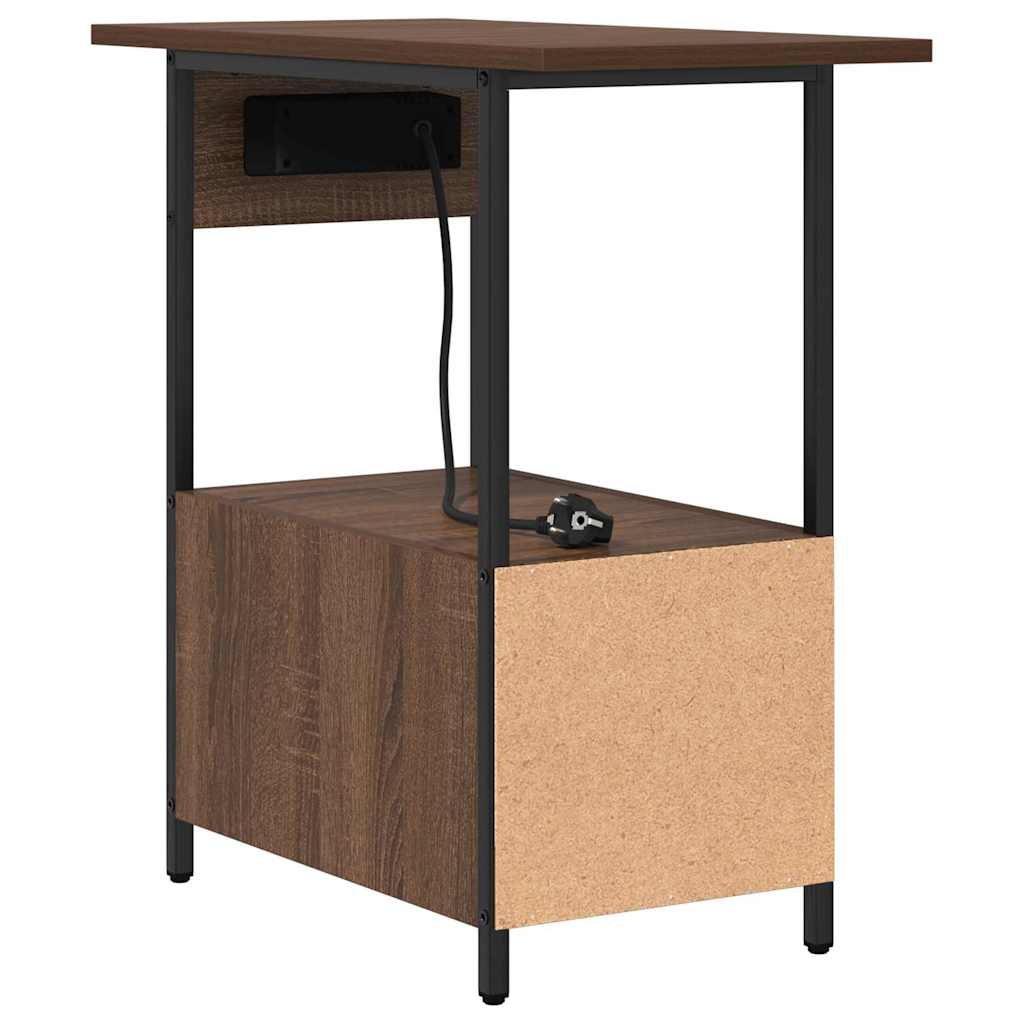 Noptiera stejar brun 60 x 30 x 61 cm Lemn compozit — imaginea 9
