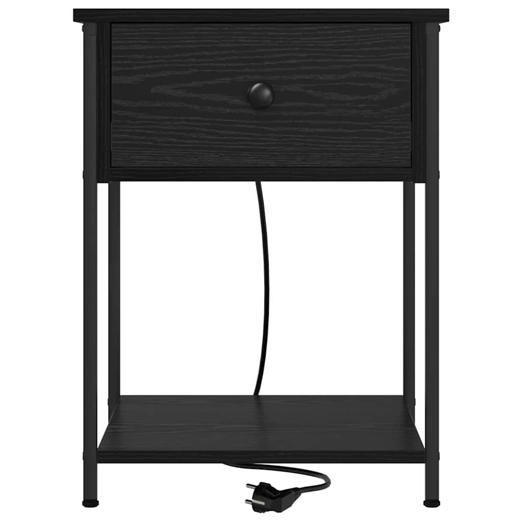 Noptiera stejar negru 42 x 41 x 56 cm Lemn compozit — imaginea 6