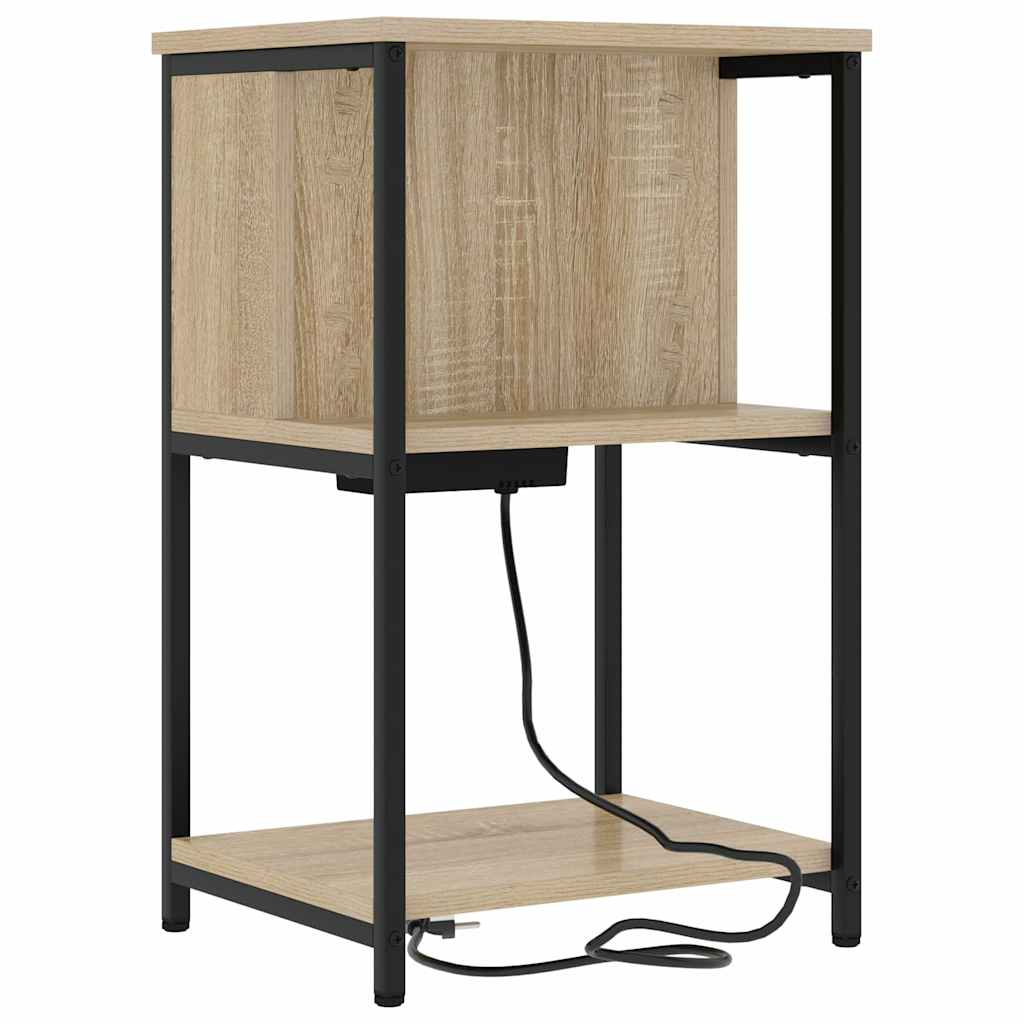 Noptiera 2 pcs stejar sonoma 38 x 31 x 61 cm — imaginea 8
