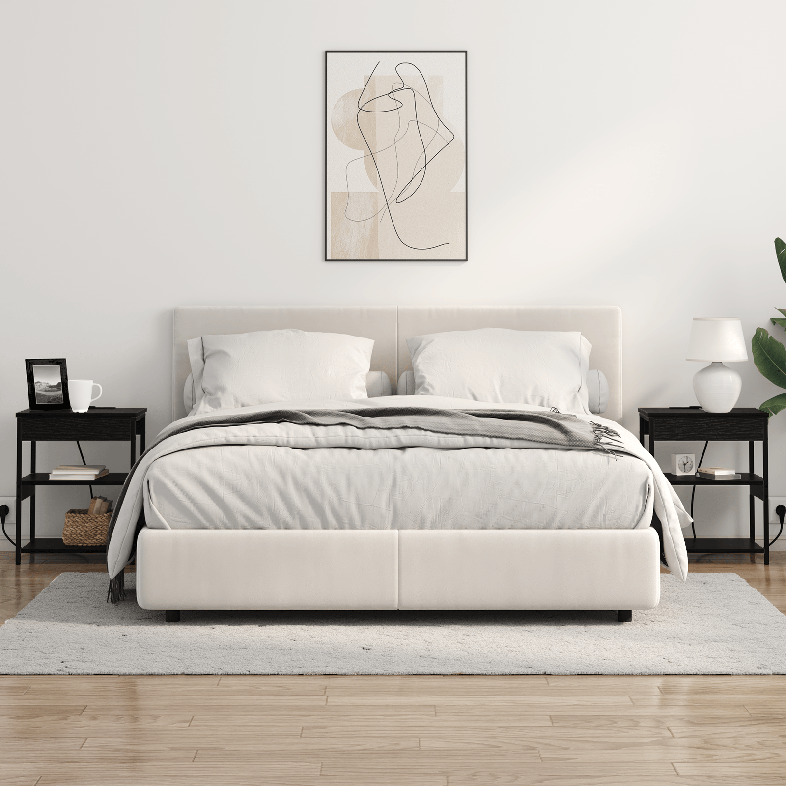 Noptiera stejar negru 41 x 31 x 51 cm Lemn compozit — imaginea 4