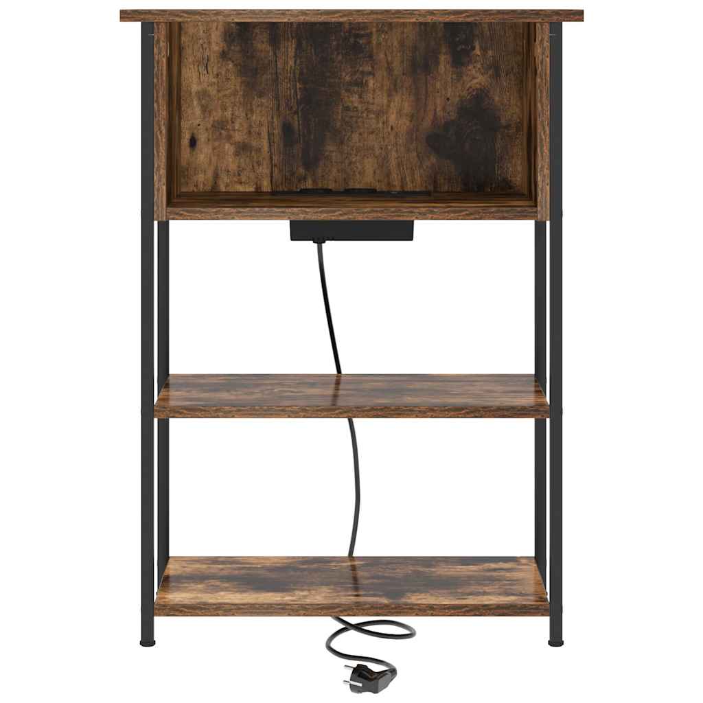 Noptiera stejar afumat 55 x 31 x 76 cm Lemn compozit — imaginea 5