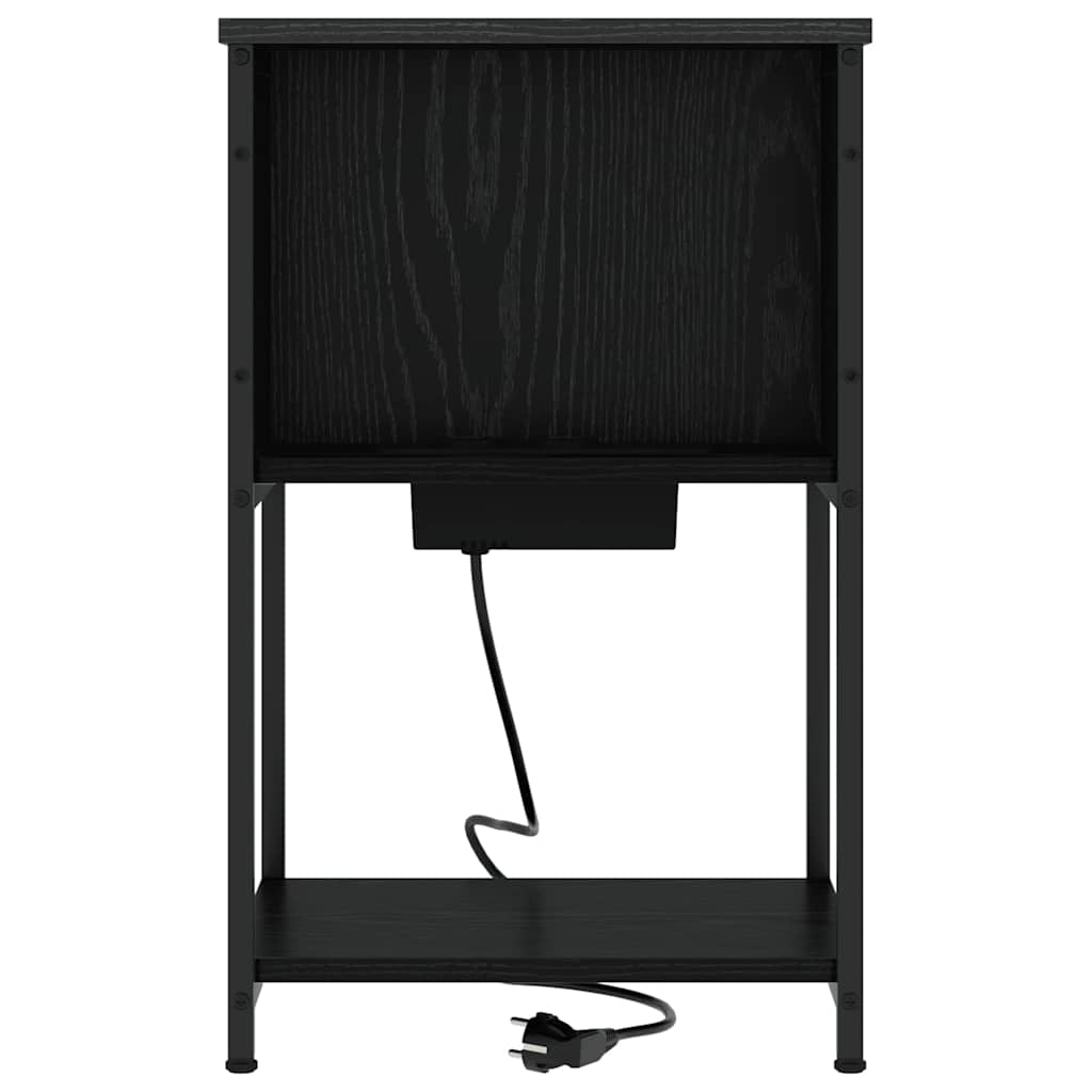 Noptiera 2 pcs stejar negru 38 x 31 x 61 cm — imaginea 6