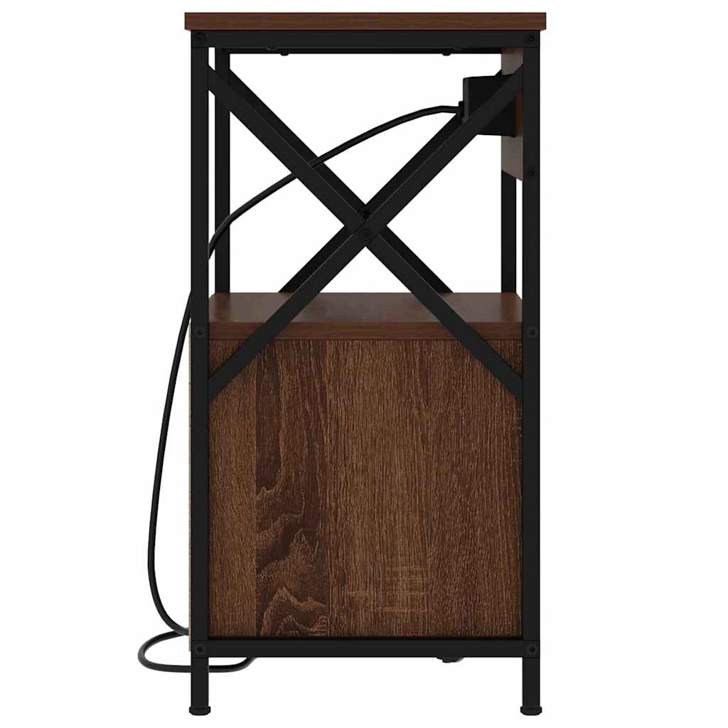Noptiera 2 pcs stejar brun 40 x 31 x 60 cm Lemn compozit — imaginea 7