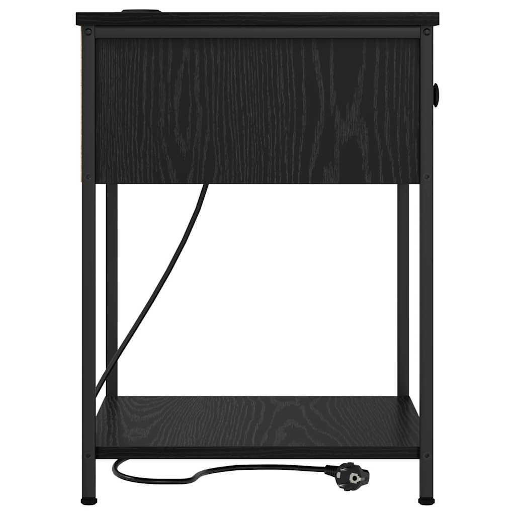 Noptiera stejar negru 42 x 41 x 56 cm Lemn compozit — imaginea 7