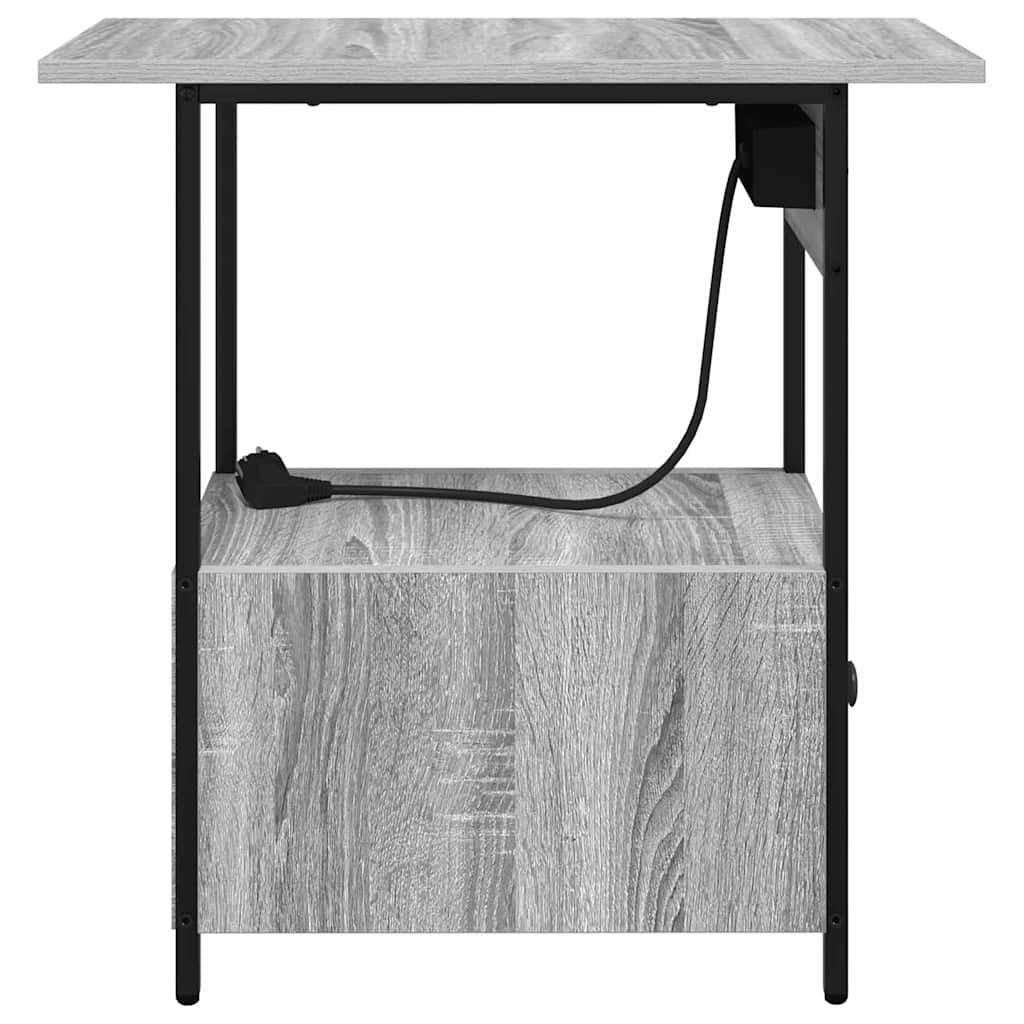 Noptiera sonoma gri 60 x 30 x 61 cm Lemn compozit — imaginea 8