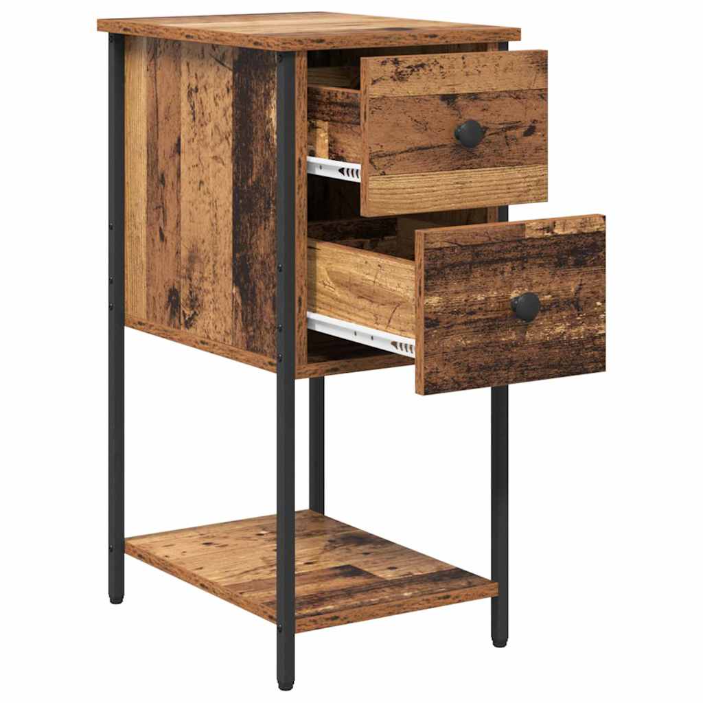 Noptiera cu sertar 2 pcs Lemn vechi 32 x 42 x 70 cm — imaginea 6