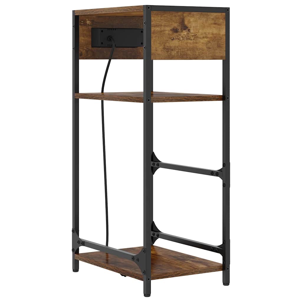 Noptiera stejar afumat 40 x 27 x 76 cm Lemn compozit — imaginea 8