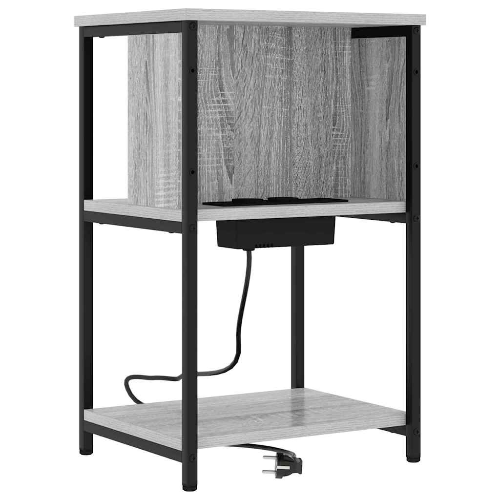 Noptiera 2 pcs sonoma gri 38 x 31 x 61 cm Lemn compozit — imaginea 5