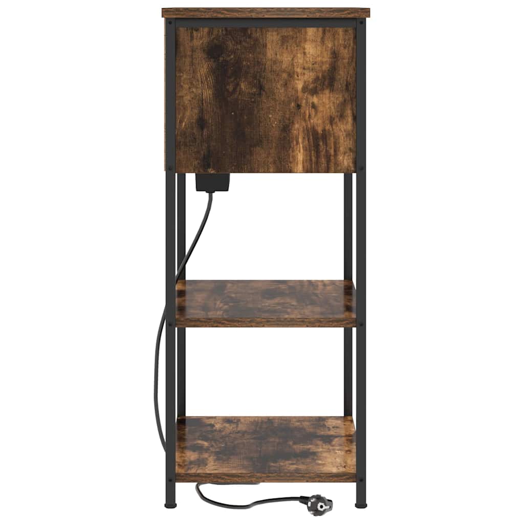 Noptiera stejar afumat 55 x 31 x 76 cm Lemn compozit — imaginea 6
