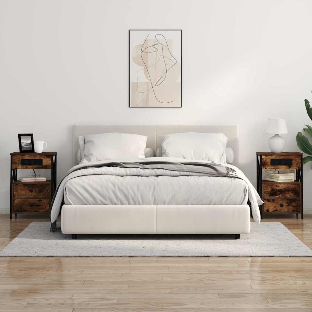 Noptiera stejar afumat 40 x 31 x 60 cm Lemn compozit — imaginea 4