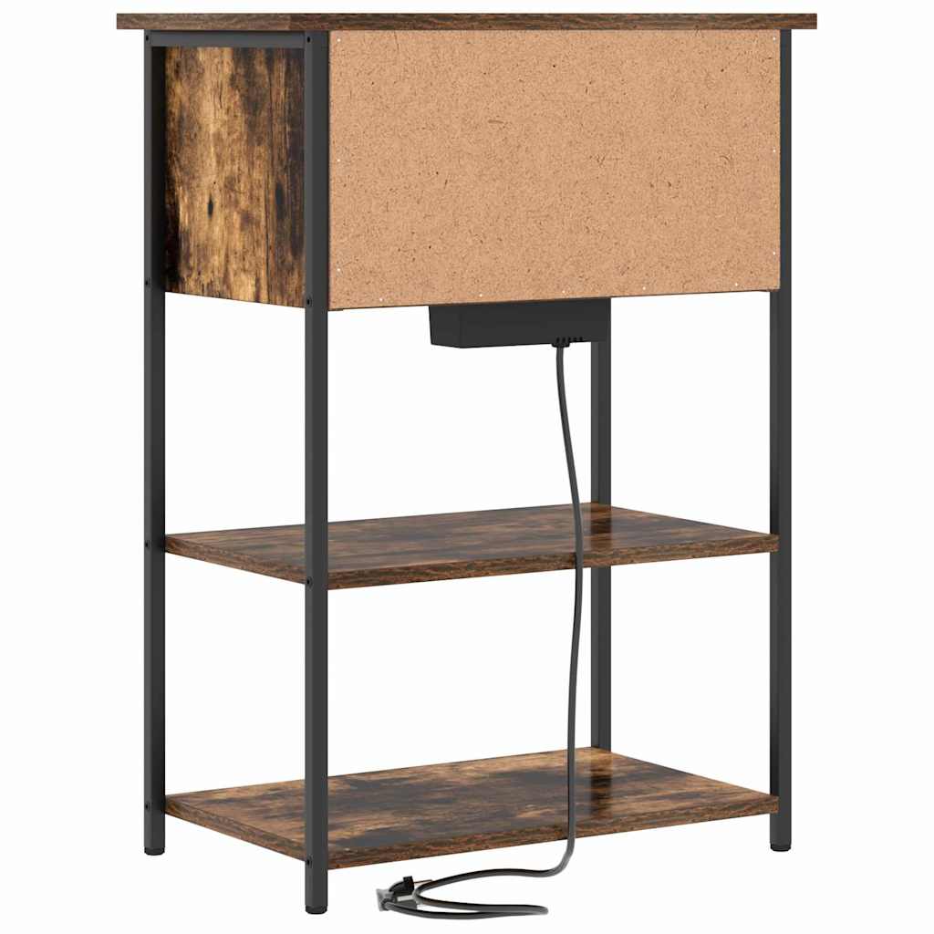 Noptiera stejar afumat 55 x 31 x 76 cm Lemn compozit — imaginea 7