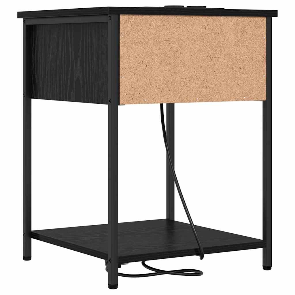Noptiera stejar negru 42 x 41 x 56 cm Lemn compozit — imaginea 8