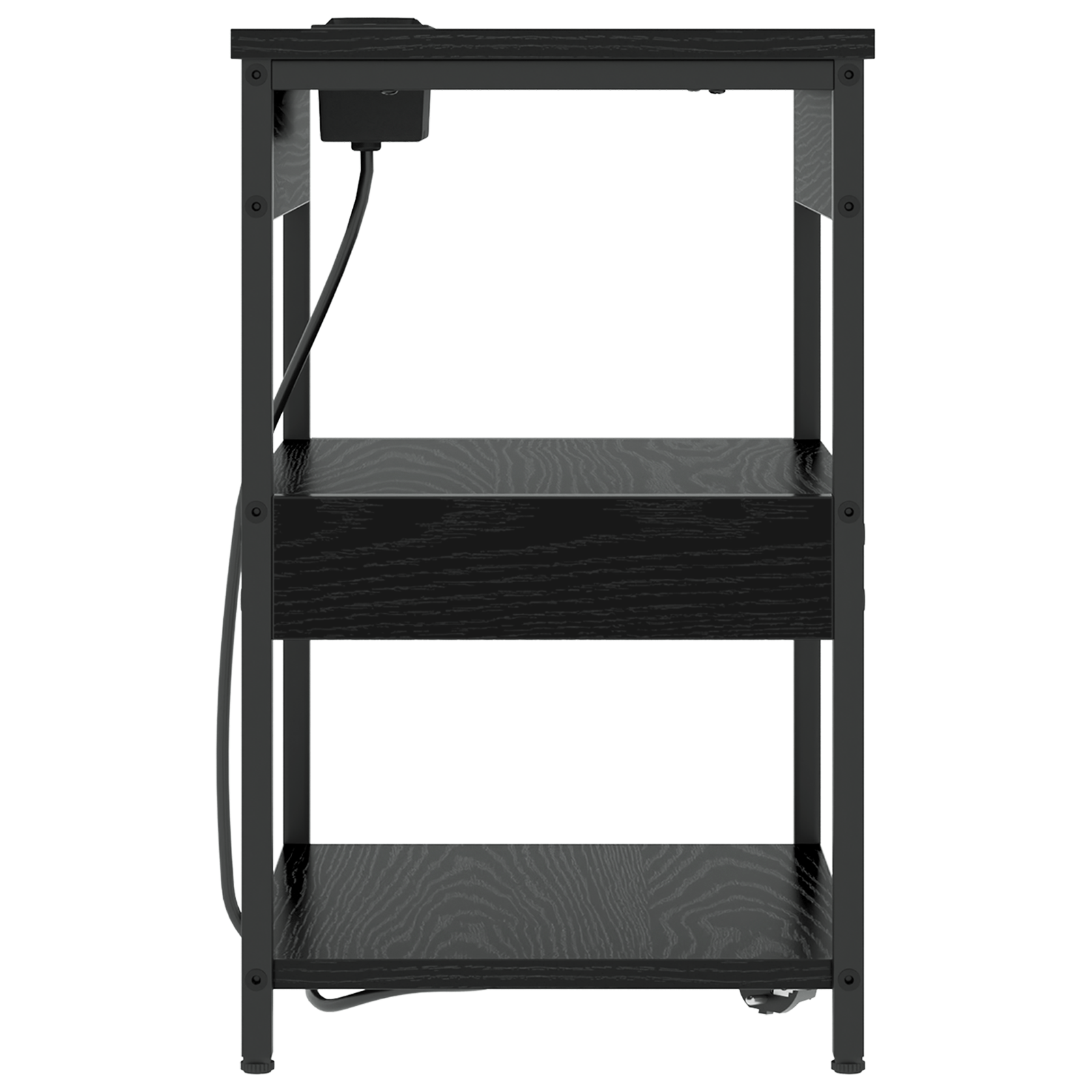 Noptiera stejar negru 41 x 31 x 51 cm Lemn compozit — imaginea 6