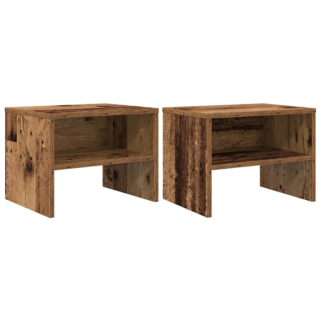 Noptiera 2 pcs Lemn vechi 40 x 30 x 30 cm Lemn compozit — imaginea 2