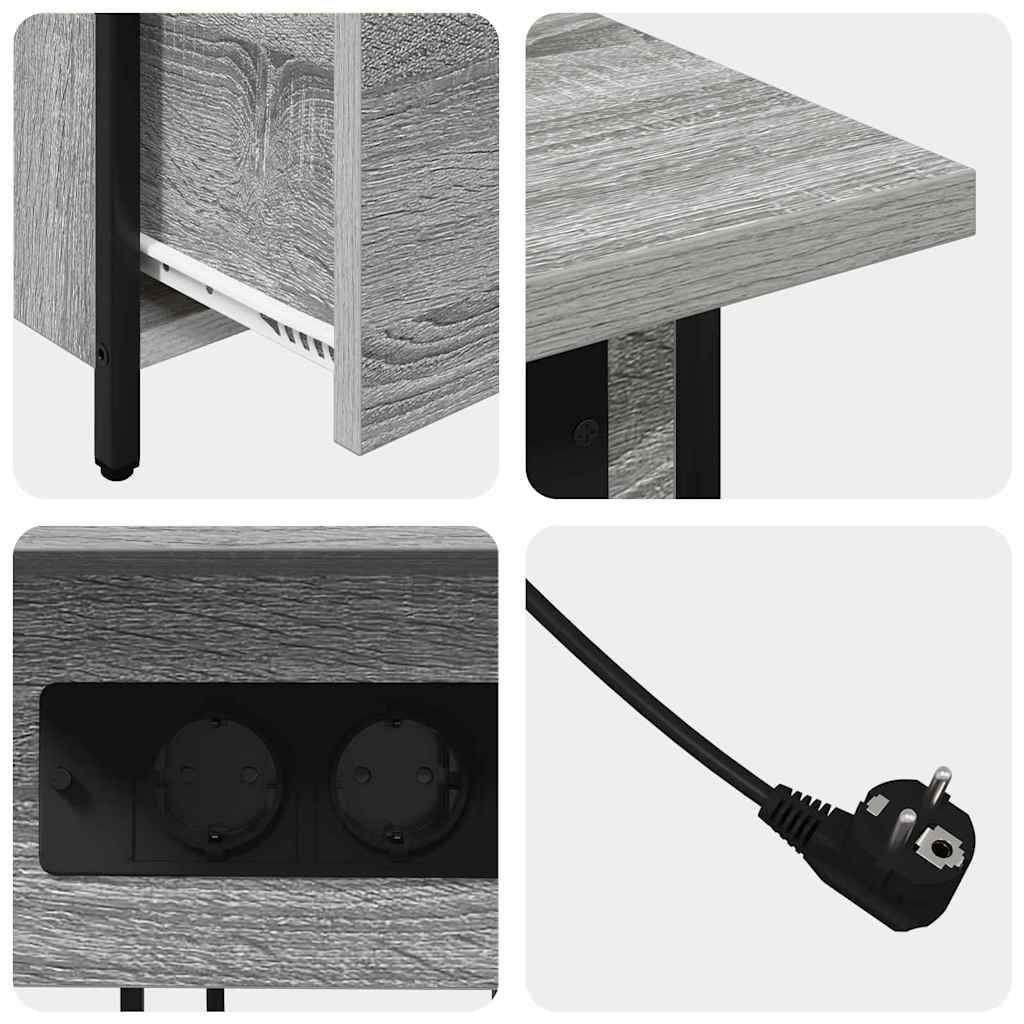 Noptiera sonoma gri 60 x 30 x 61 cm Lemn compozit — imaginea 10