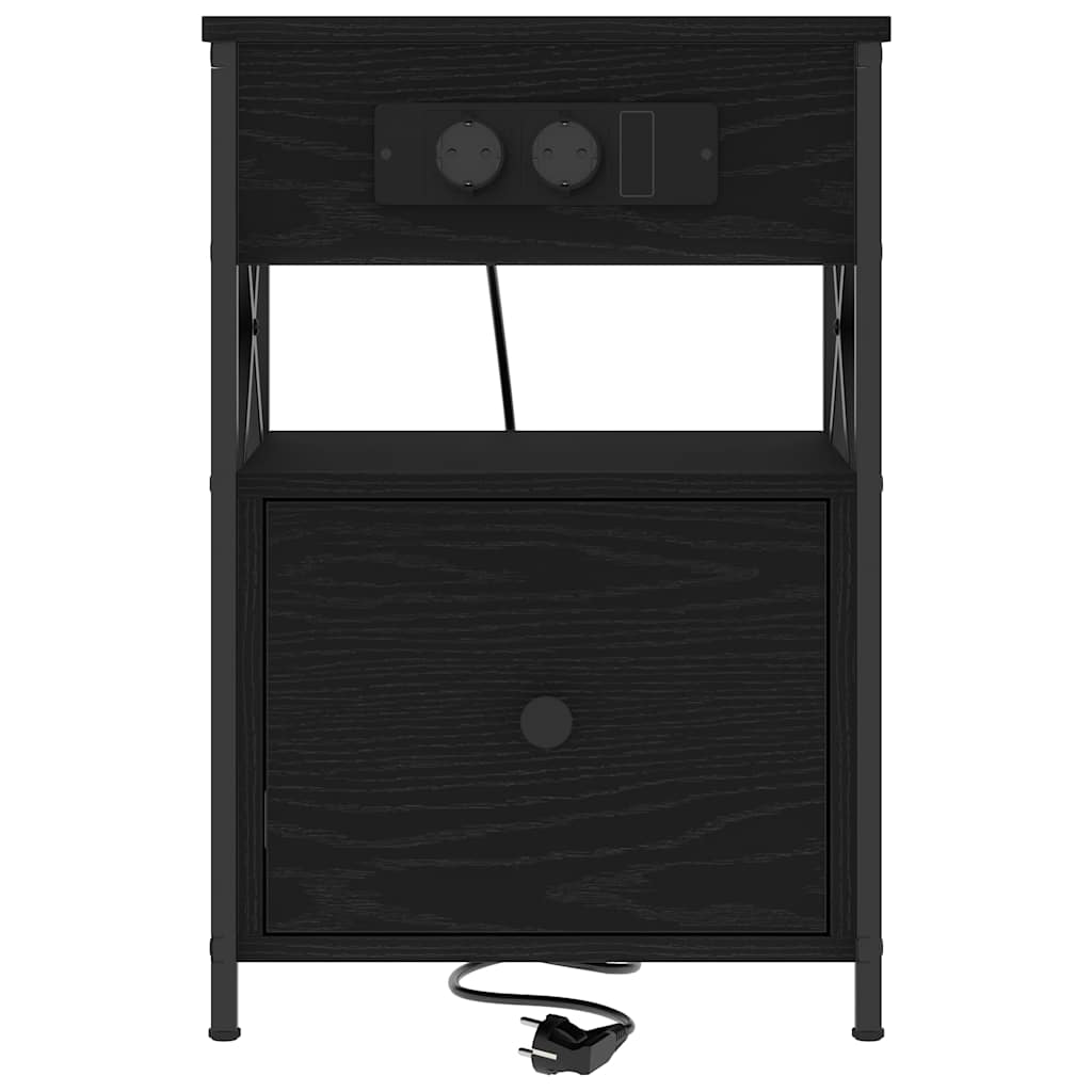 Noptiera stejar negru 40 x 31 x 60 cm Lemn compozit — imaginea 6