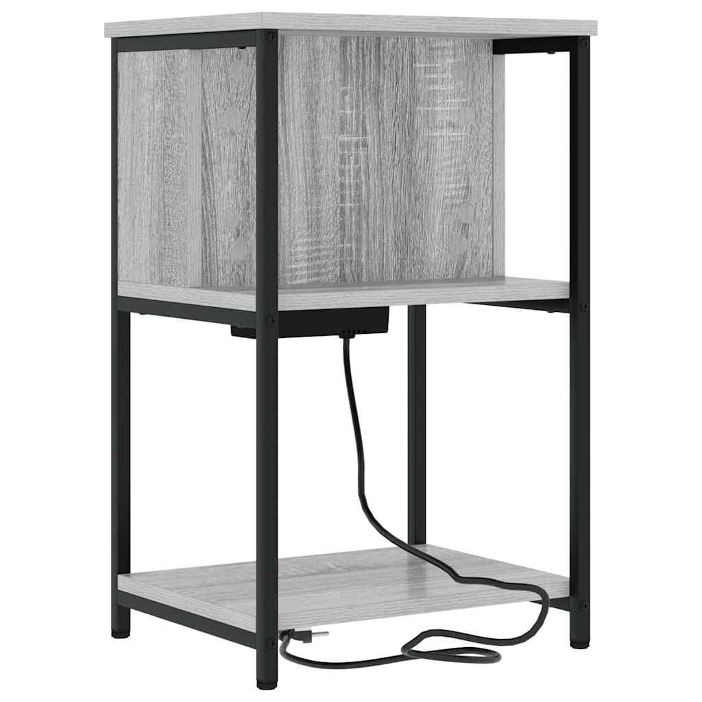 Noptiera 2 pcs sonoma gri 38 x 31 x 61 cm Lemn compozit — imaginea 8