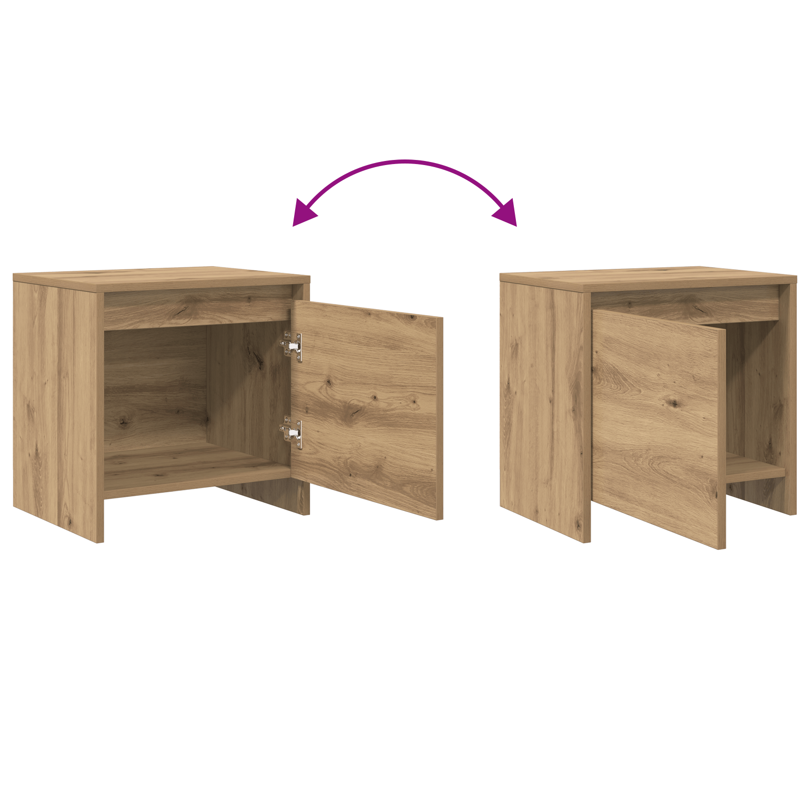 Noptiera stejar artizanal 45 x 34 x 44.5 cm — imaginea 11