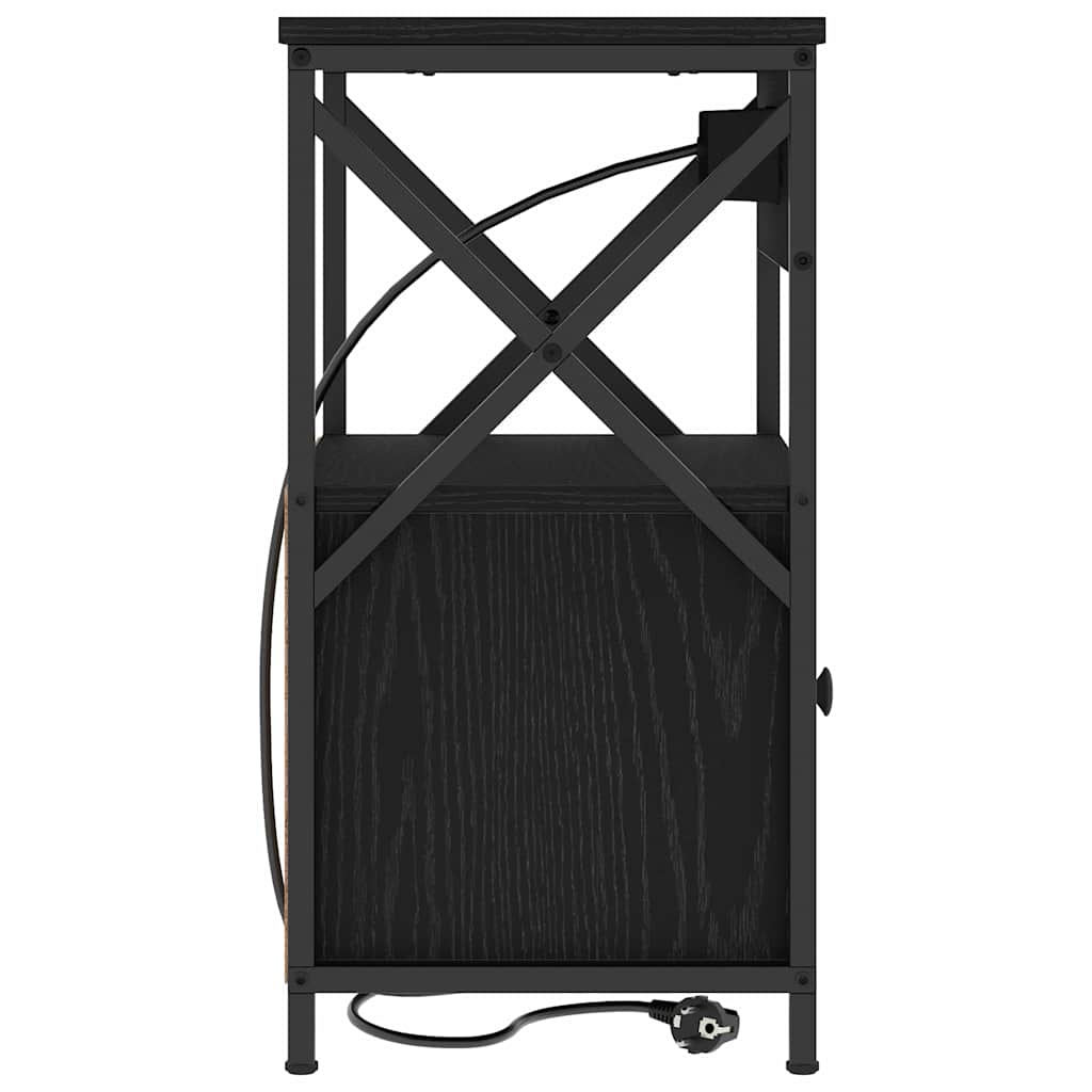 Noptiera stejar negru 40 x 31 x 60 cm Lemn compozit — imaginea 7