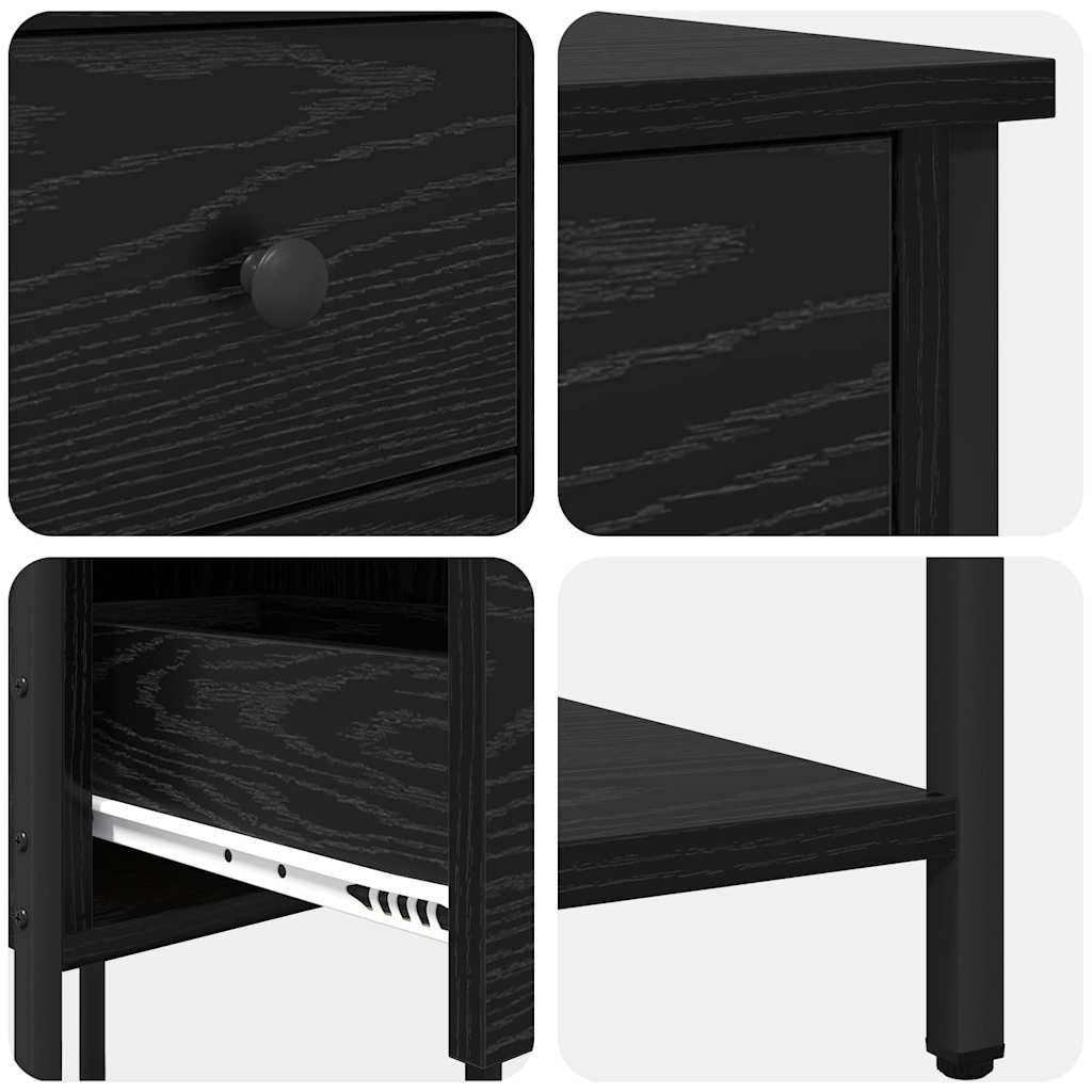 Noptiera cu sertar 2 pcs stejar negru 32 x 42 x 70 cm — imaginea 10