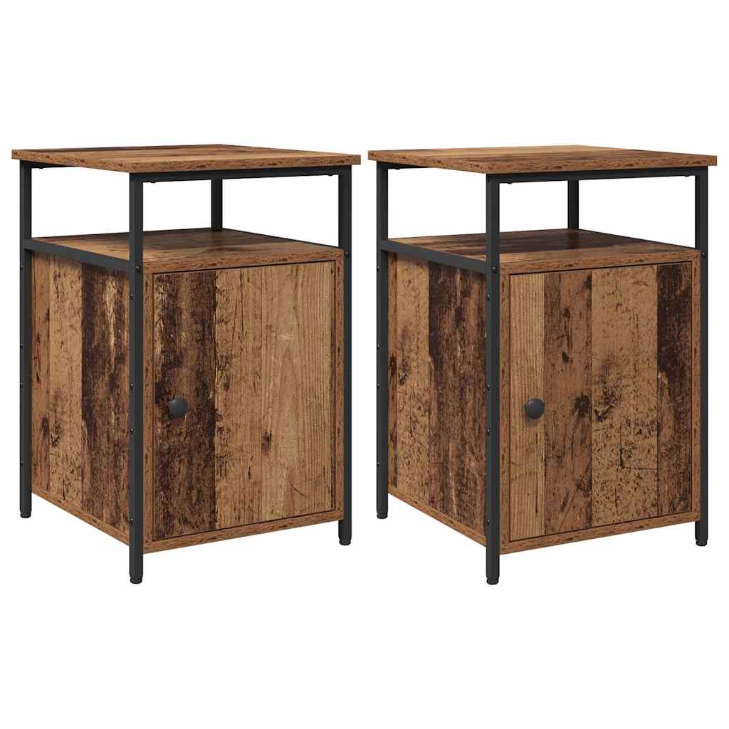 Noptiera 2 pcs Lemn vechi Lemn compozit — imaginea 2