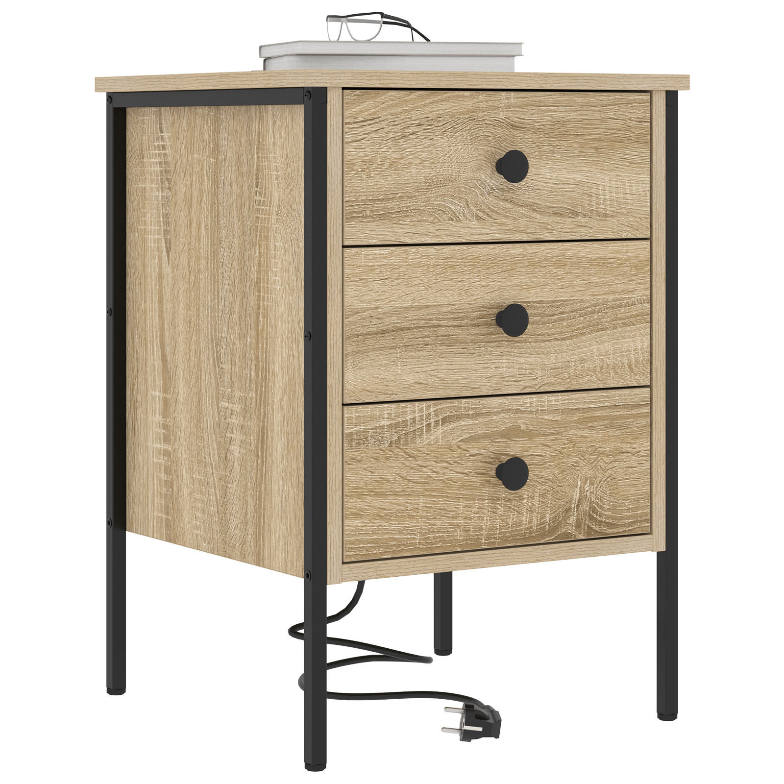 Noptiera stejar sonoma 42 x 41 x 61 cm Lemn compozit — imaginea 3