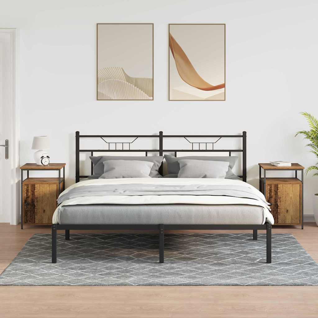 Noptiera 2 pcs Lemn vechi Lemn compozit — imaginea 4