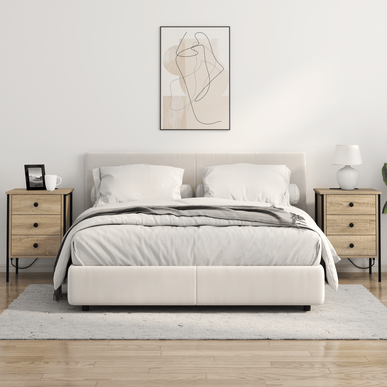 Noptiera stejar sonoma 42 x 41 x 61 cm Lemn compozit — imaginea 4