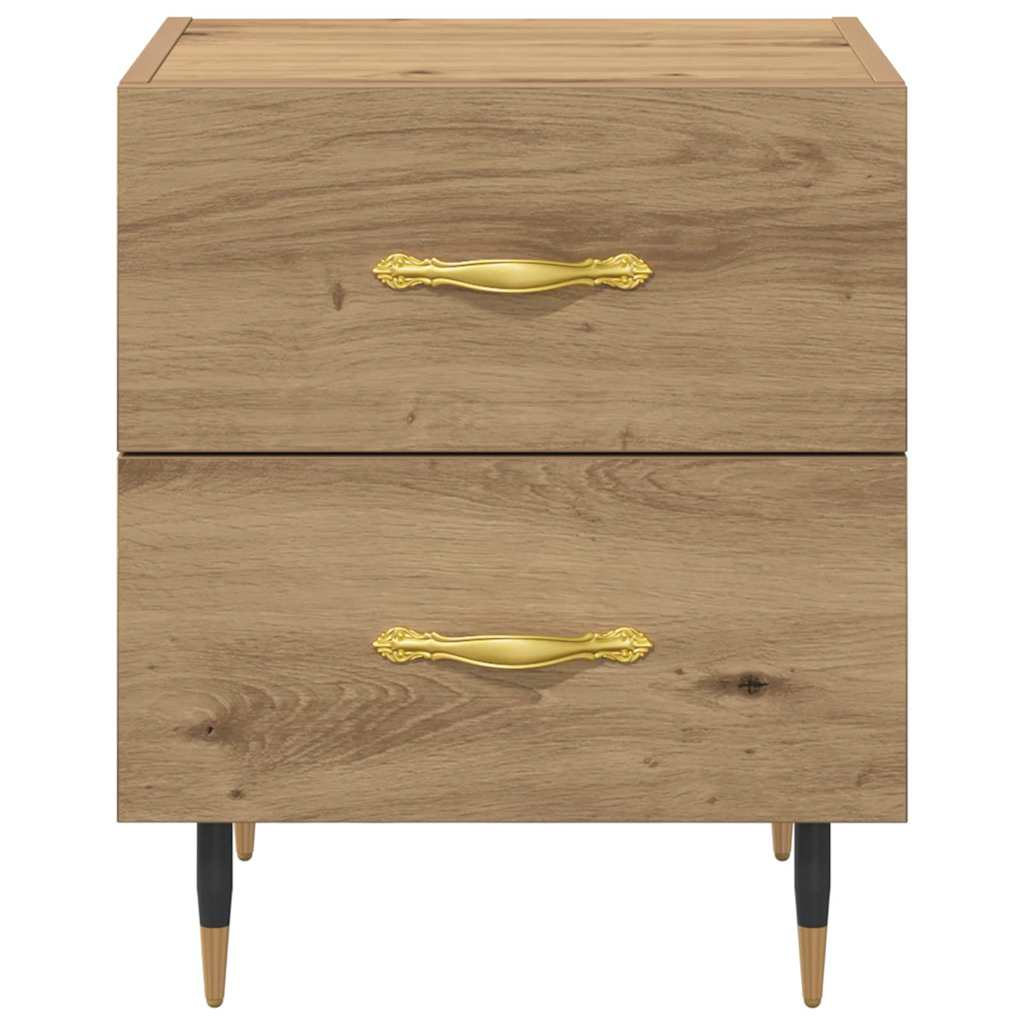 Noptiera 2 pcs stejar artizanal 40 x 35 x 47.5 cm — imaginea 7