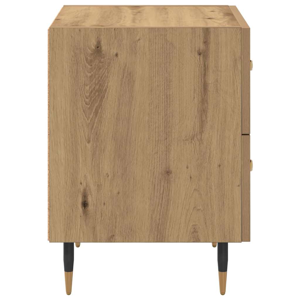 Noptiera 2 pcs stejar artizanal 40 x 35 x 47.5 cm — imaginea 8