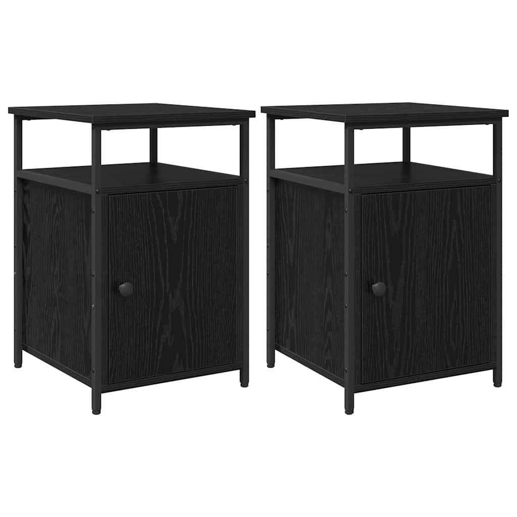 Noptiera 2 pcs stejar negru Lemn compozit — imaginea 2