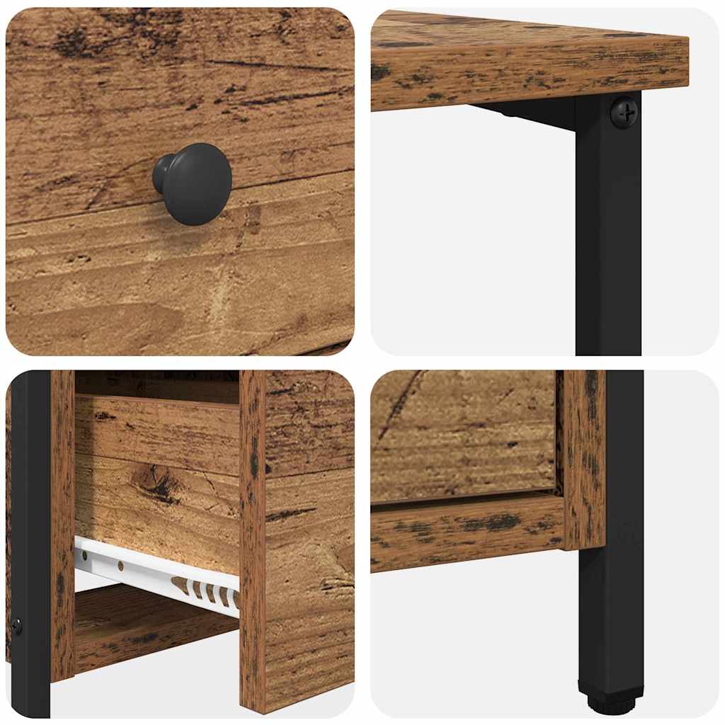 Noptiera cu sertar 2 pcs Lemn vechi 30 x 60 x 60 cm — imaginea 9