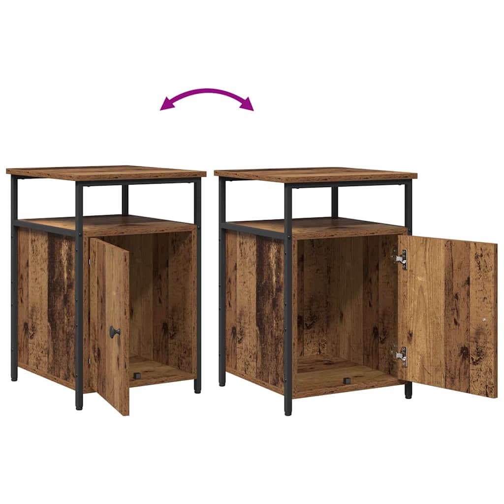 Noptiera 2 pcs Lemn vechi Lemn compozit — imaginea 11