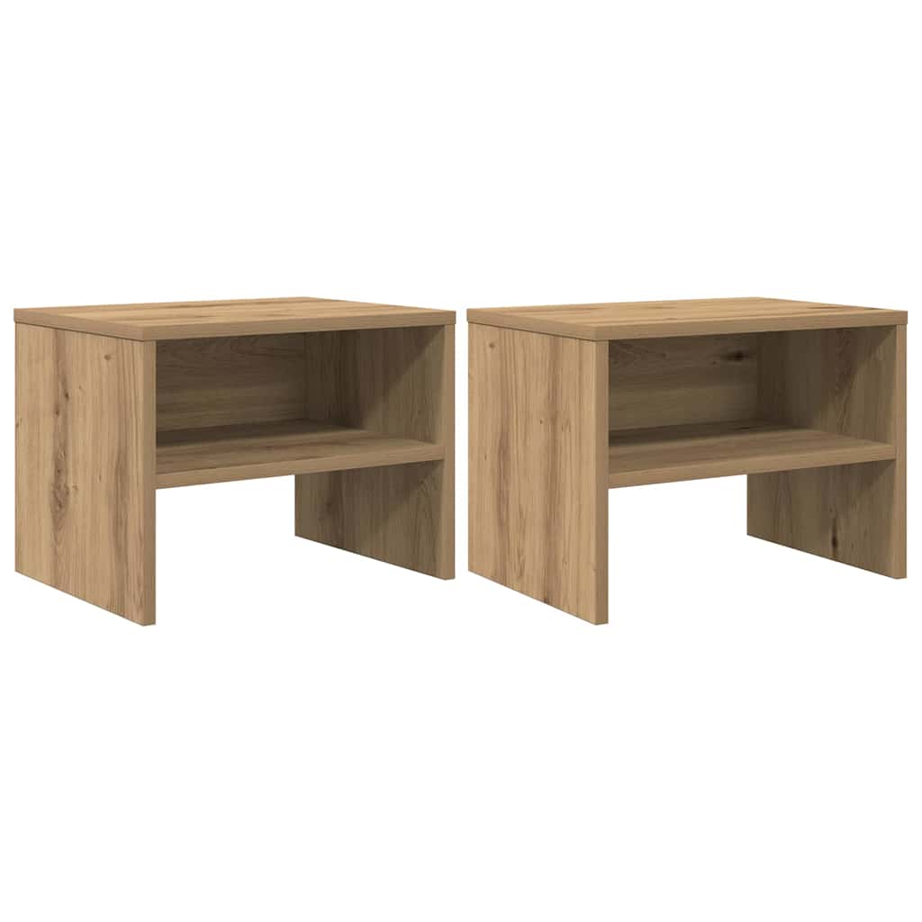 Noptiera 2 pcs stejar artizanal 40 x 30 x 30 cm — imaginea 2