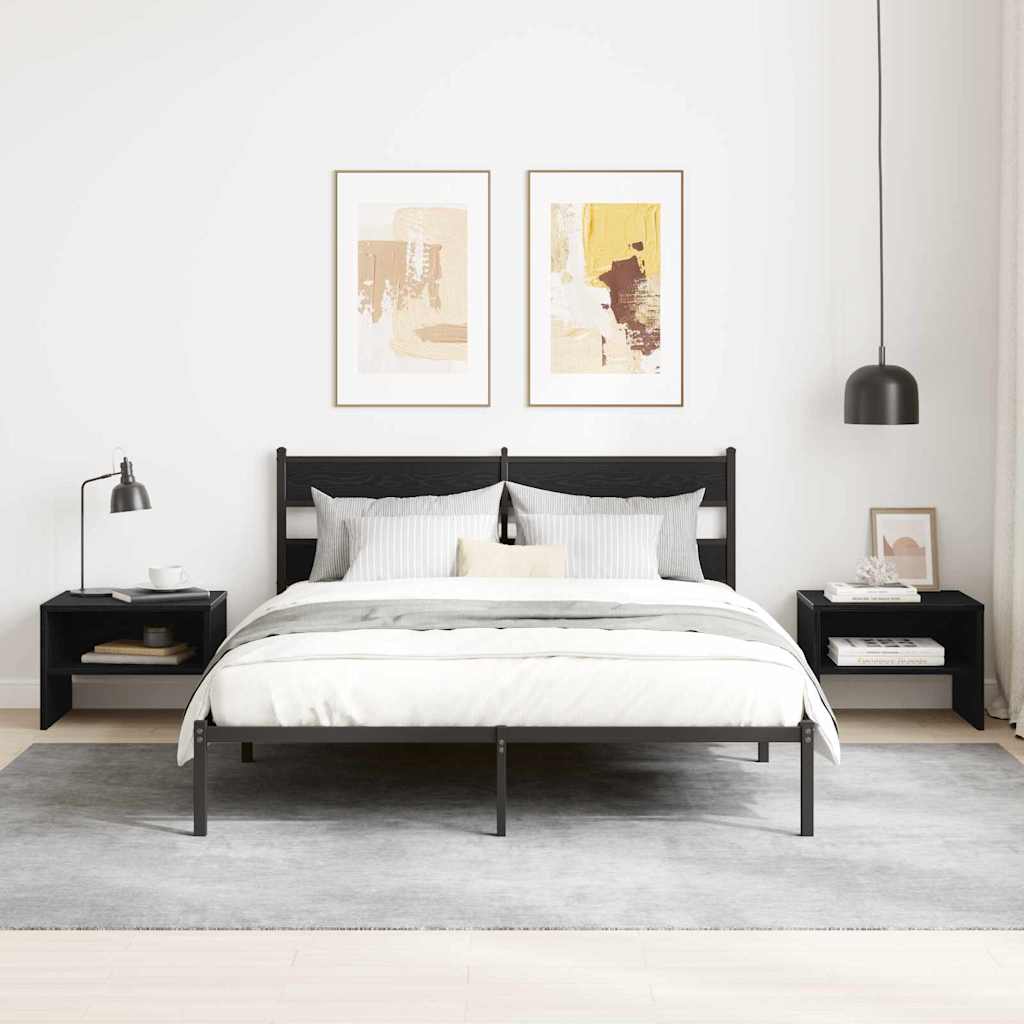 Noptiera stejar negru 40 x 30 x 30 cm Lemn compozit — imaginea 2