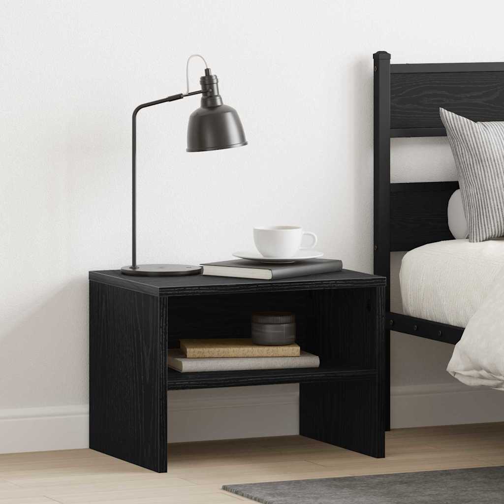 Noptiera stejar negru 40 x 30 x 30 cm Lemn compozit — imaginea 4