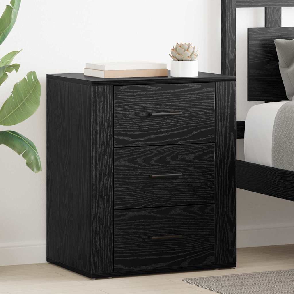 Noptiera stejar negru 50 x 36 x 60 cm Lemn compozit — imaginea 2