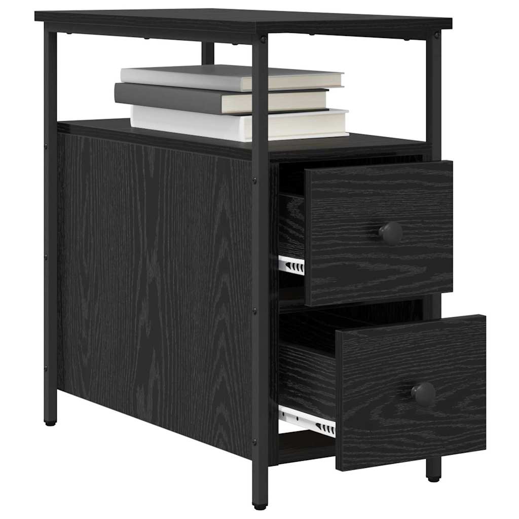 Noptiera cu sertar stejar negru 30 x 60 x 60 cm — imaginea 3
