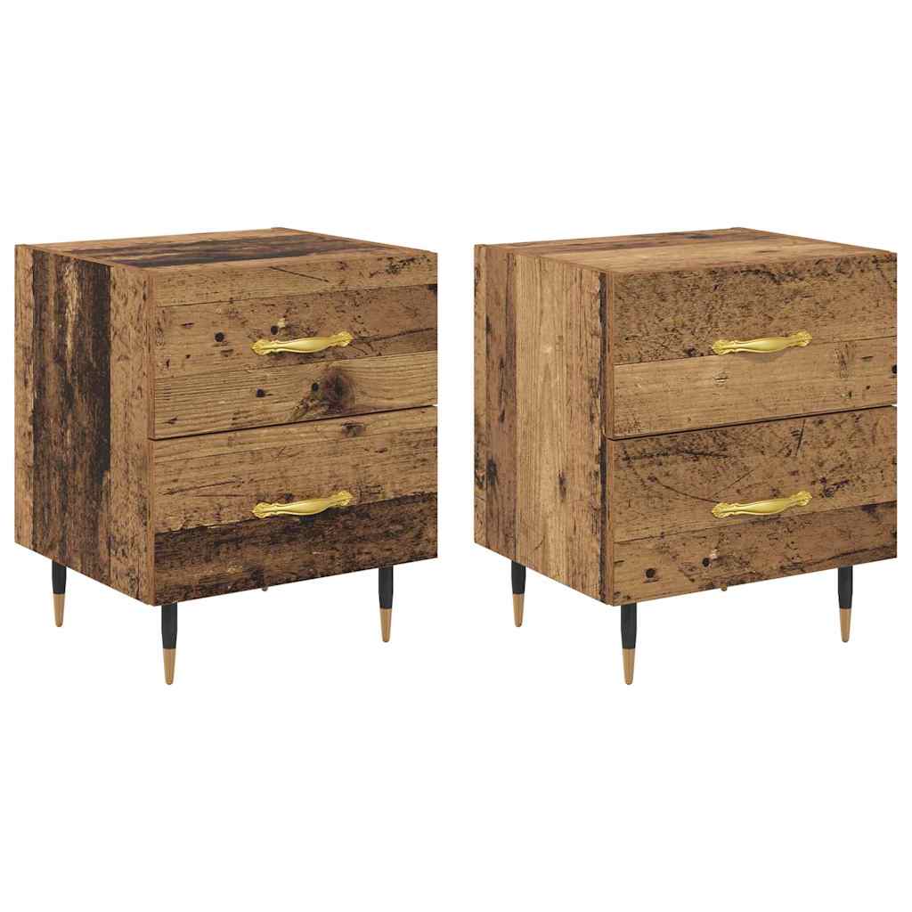Noptiera cu sertar 2 pcs Lemn vechi 40 x 35 x 47.5 cm — imaginea 2