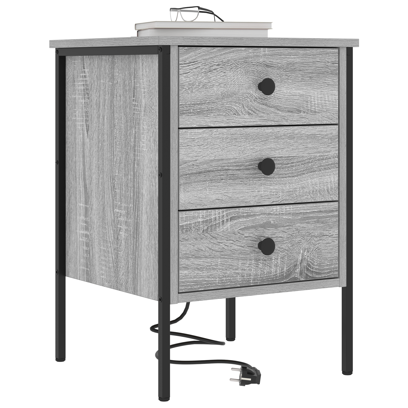 Noptiera sonoma gri 42 x 41 x 61 cm Lemn compozit — imaginea 3