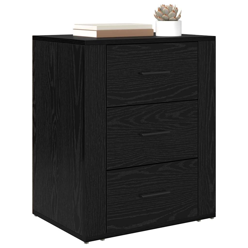 Noptiera stejar negru 50 x 36 x 60 cm Lemn compozit — imaginea 3