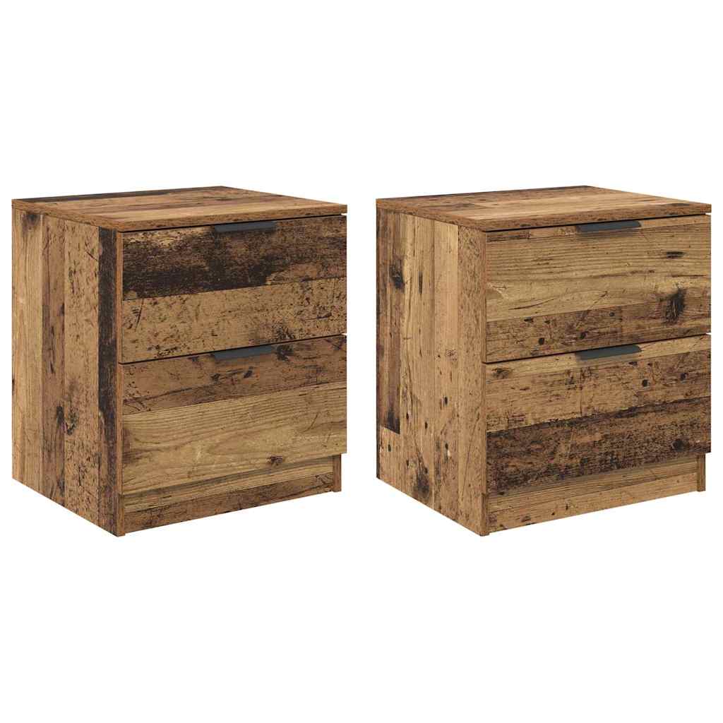 Noptiera 2 pcs Lemn vechi 45 x 39 x 50 cm Lemn compozit — imaginea 2