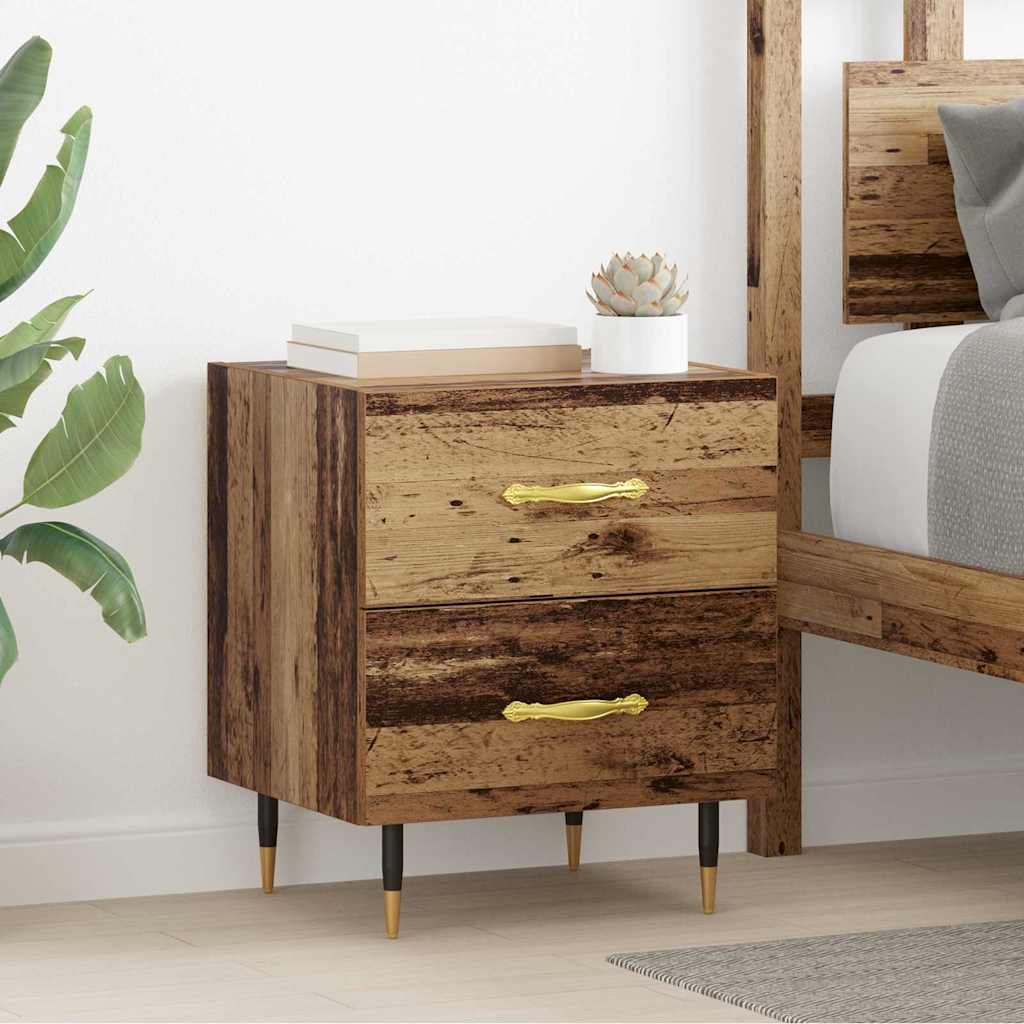 Noptiera cu sertar 2 pcs Lemn vechi 40 x 35 x 47.5 cm — imaginea 3