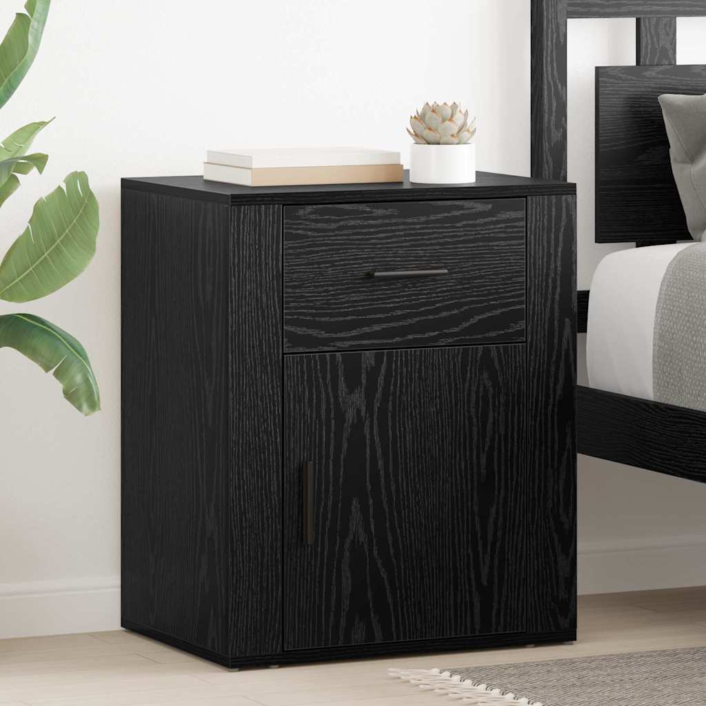 Noptiera stejar negru 50 x 36 x 60 cm Lemn compozit — imaginea 2
