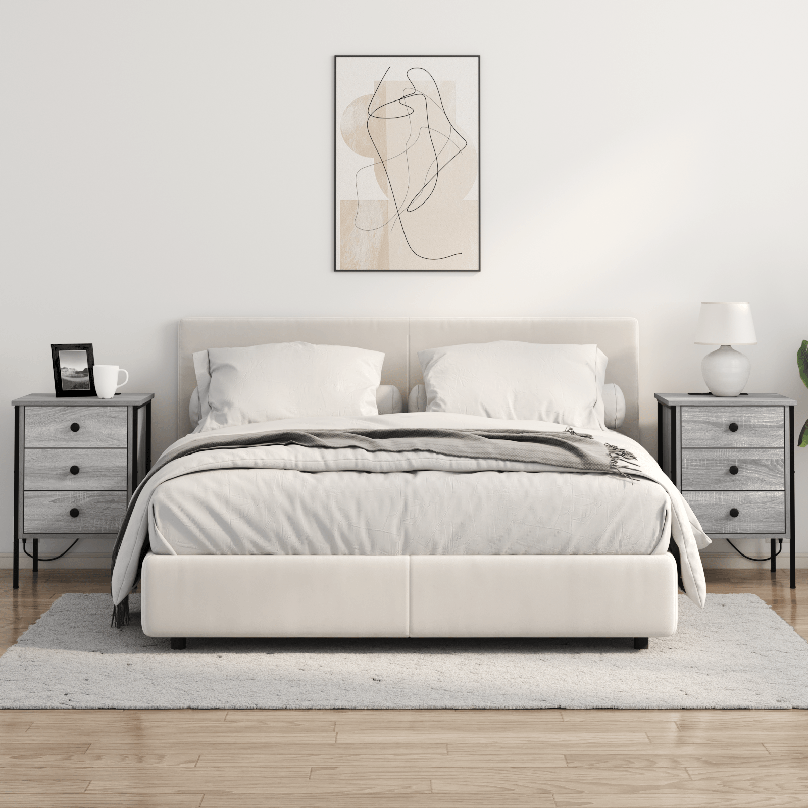 Noptiera sonoma gri 42 x 41 x 61 cm Lemn compozit — imaginea 4