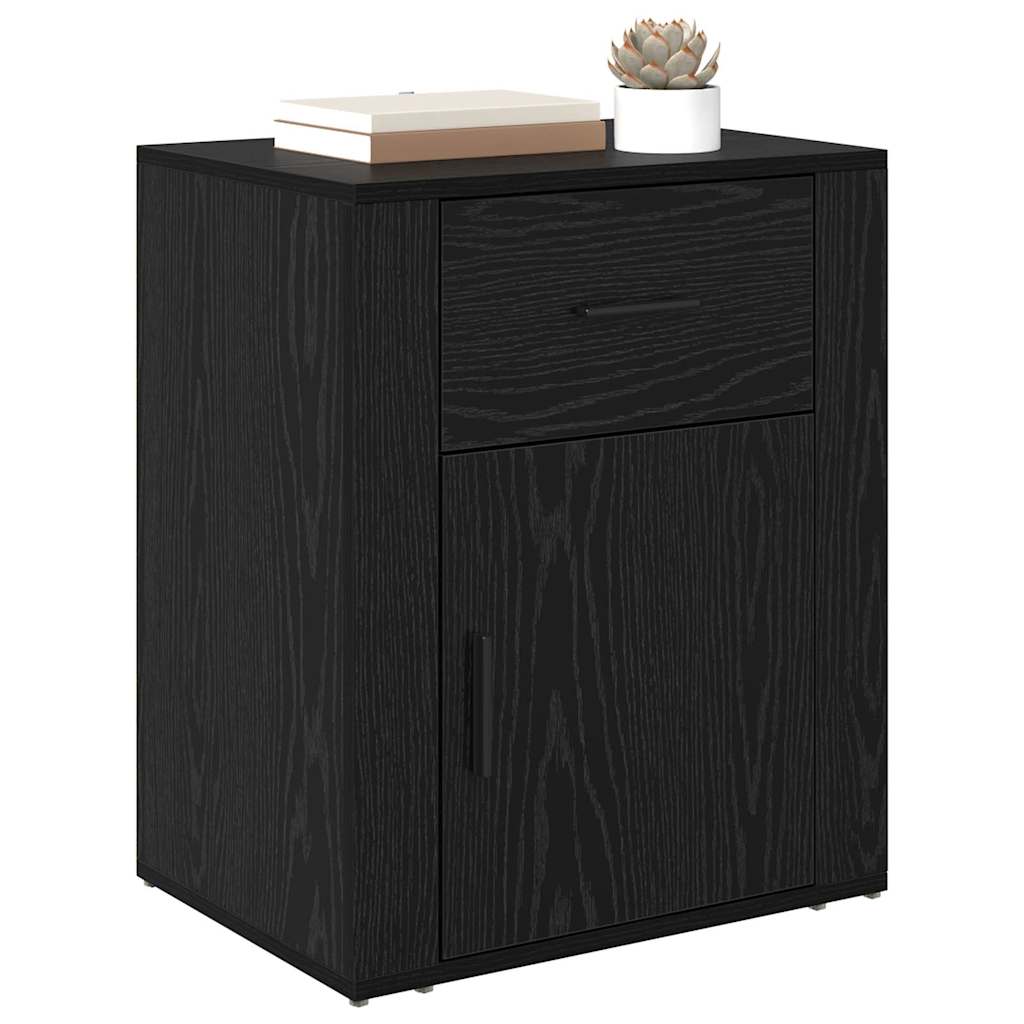 Noptiera stejar negru 50 x 36 x 60 cm Lemn compozit — imaginea 3