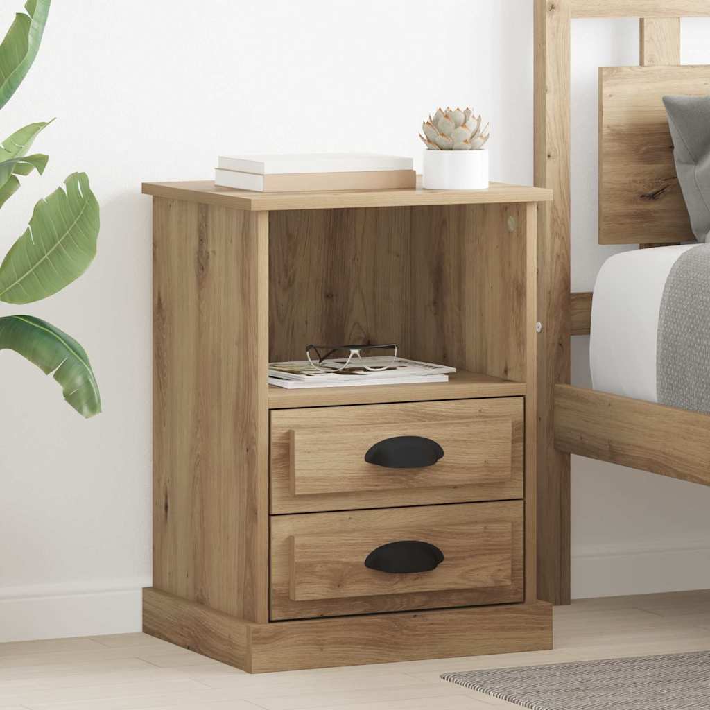 Noptiera 2 pcs stejar artizanal 43 x 36 x 60 cm — imaginea 3
