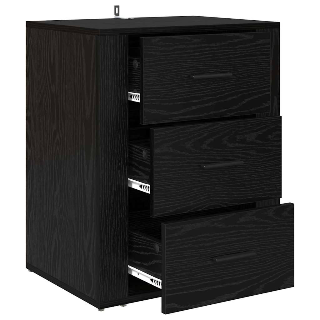 Noptiera stejar negru 50 x 36 x 60 cm Lemn compozit — imaginea 5