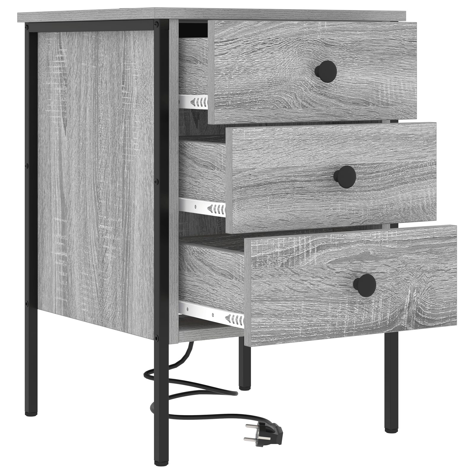 Noptiera sonoma gri 42 x 41 x 61 cm Lemn compozit — imaginea 5